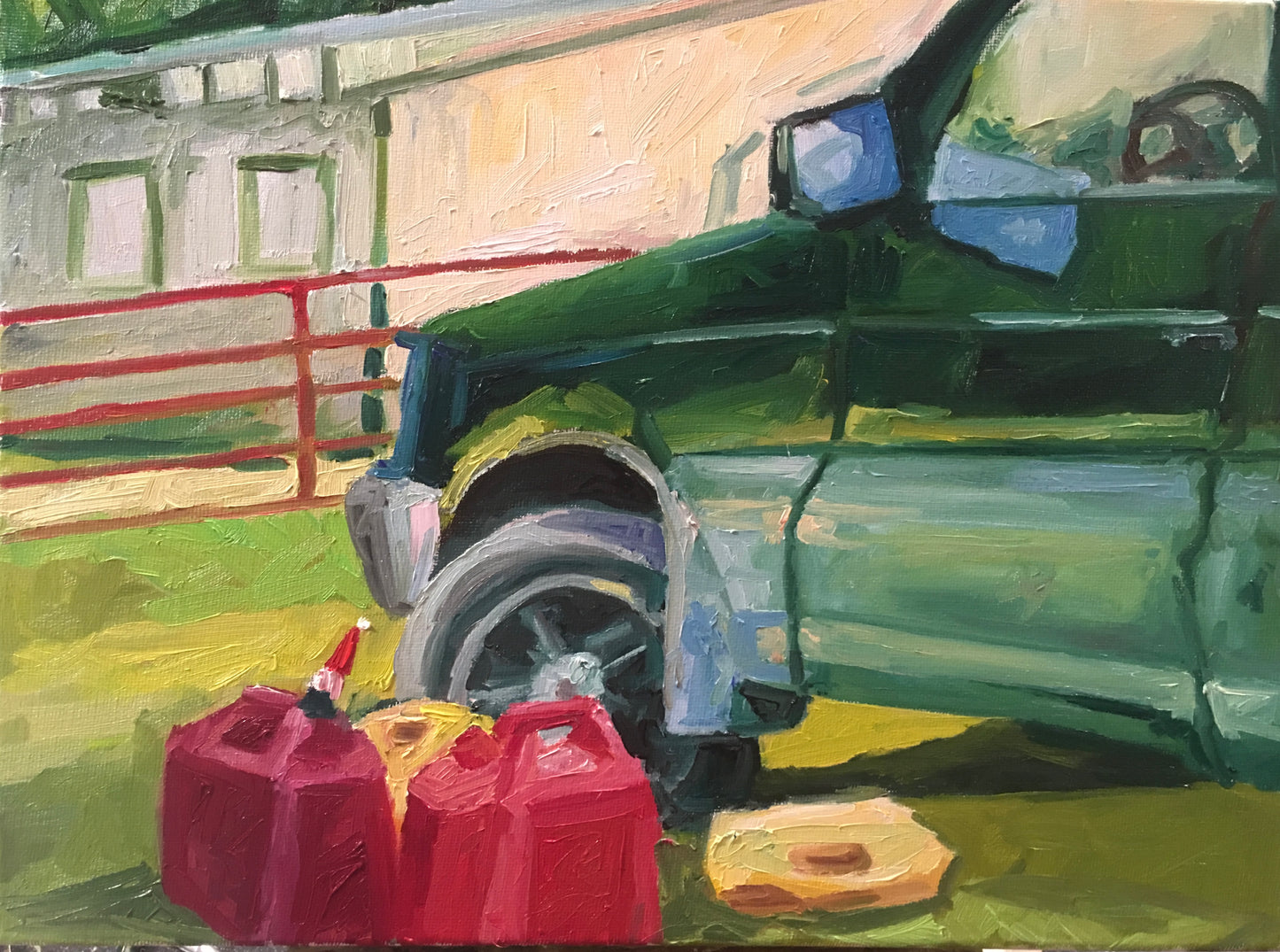 Red is for gas, yellow is for diesel.